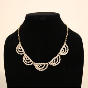 J. Crew Gold and Rhinestone Statement Necklace